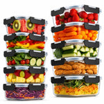 Vivid Green Meal-Prep-Behälter Glas 10 Stück