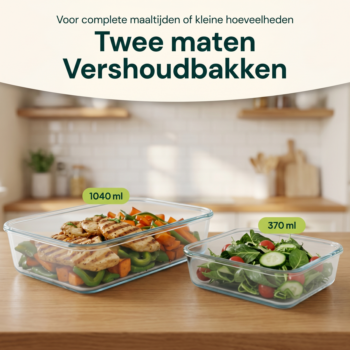 Vivid Green Meal-Prep-Behälter Glas 10 Stück