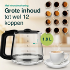 Vivid Green Kaffeemaschine 1,8L mit Display und Timer