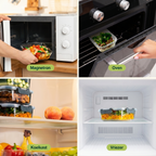 Vivid Green Meal-Prep-Behälter Glas 10 Stück