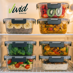 Vivid Green Meal-Prep-Behälter Glas 10 Stück