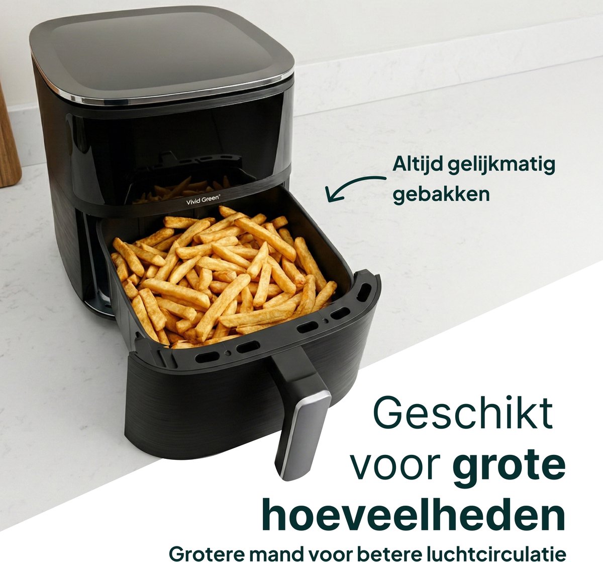 Vivid Green Heißluftfritteuse mit Display 5L