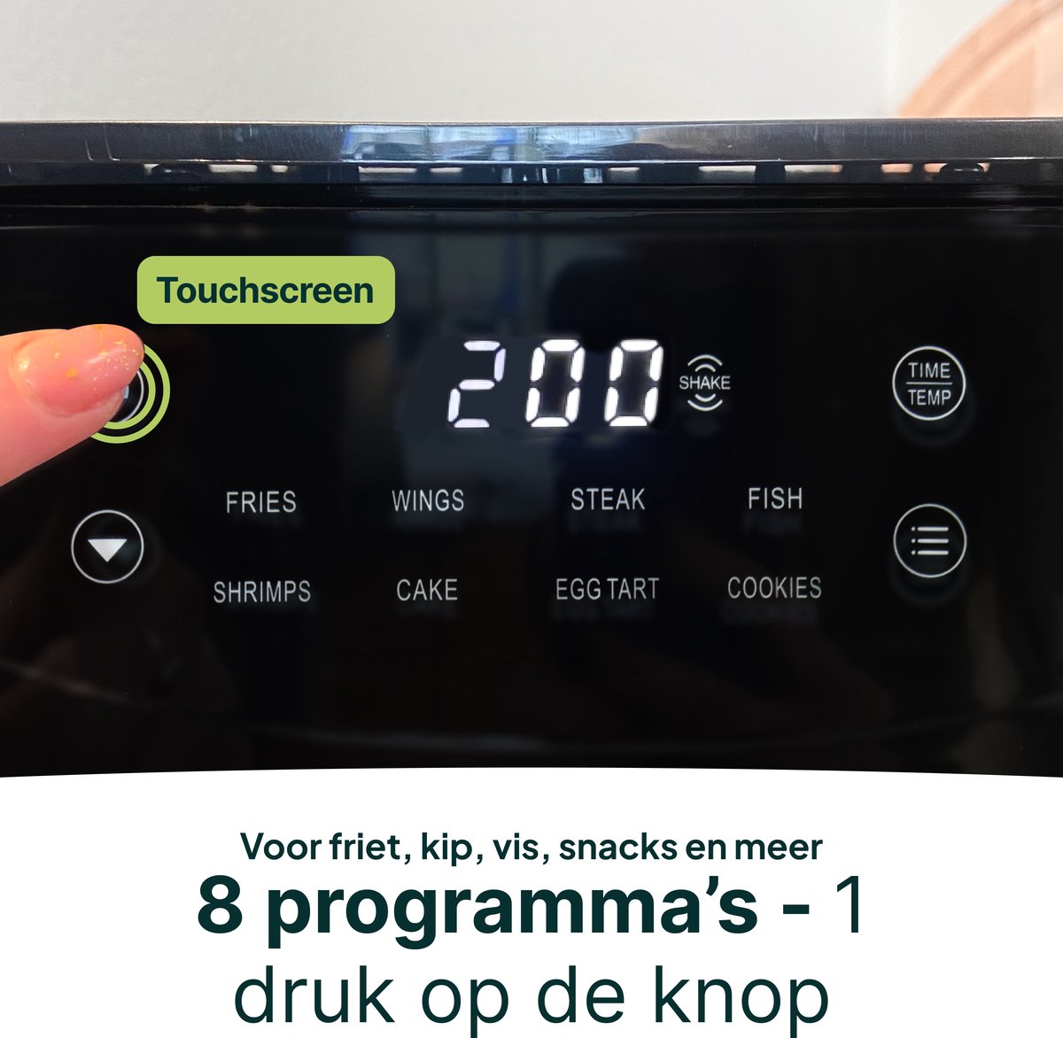 Vivid Green Heißluftfritteuse mit Display 3L