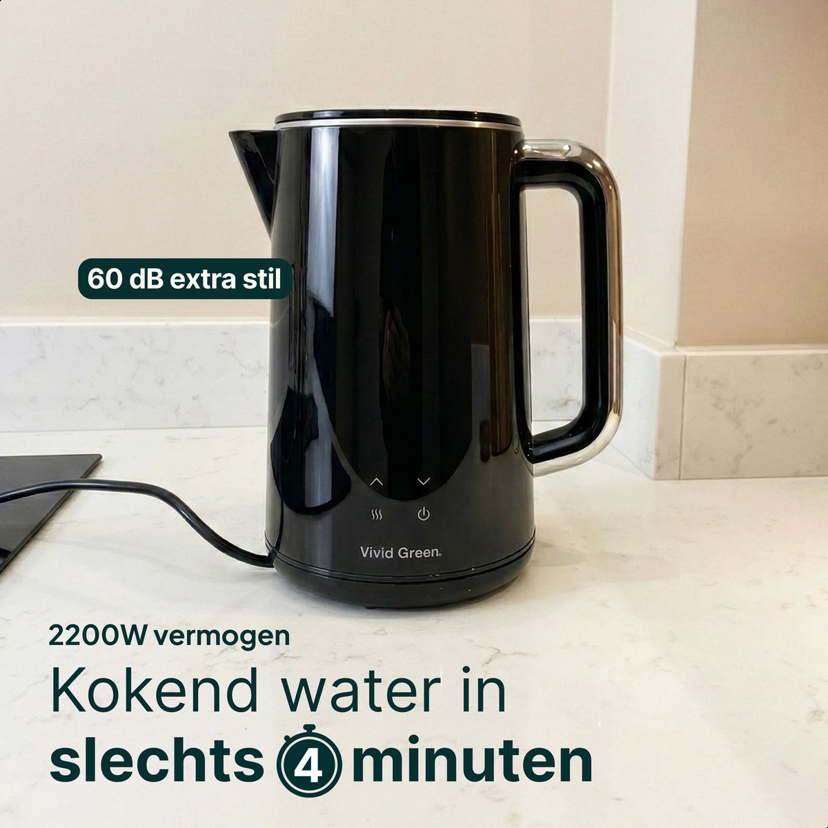 Vivid Green Wasserkocher mit Temperaturregelung