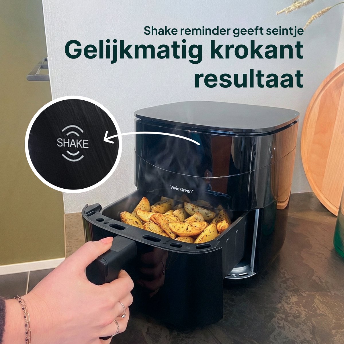 Vivid Green Heißluftfritteuse mit Display 3L