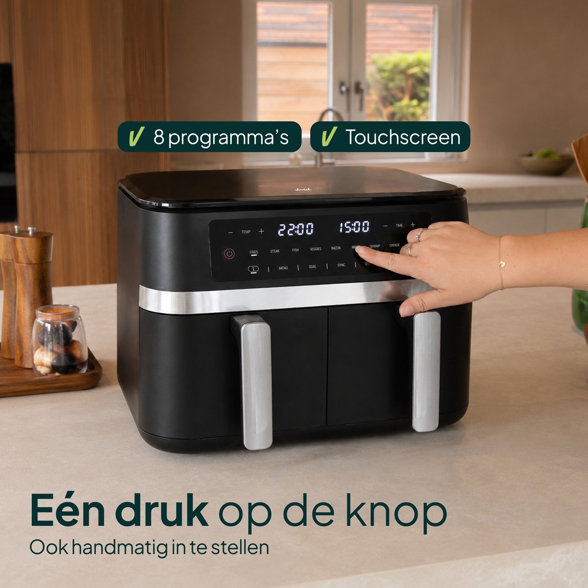 Vivid Green Doppel-Heißluftfritteuse 11L