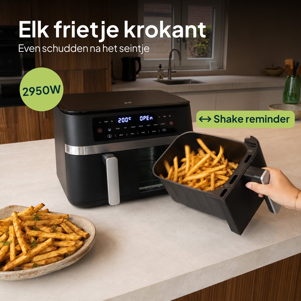 Vivid Green Doppel-Heißluftfritteuse 11L