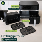 Vivid Green Doppel-Heißluftfritteuse 11L