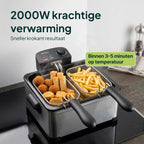 Vivid Green Fritteuse 5 Liter Edelstahl
