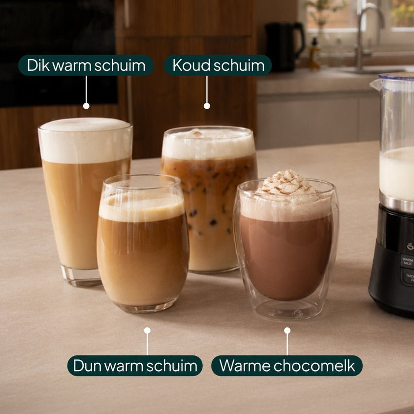 Vier Programme für verschiedene Kaffeegetränke