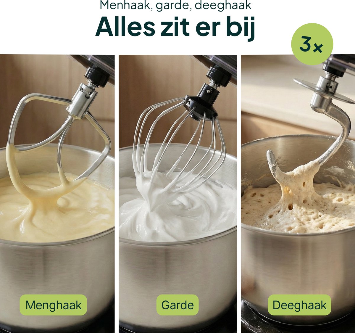 Vivid Green Küchenmaschine 1500W - 3,8L Rührschüssel
