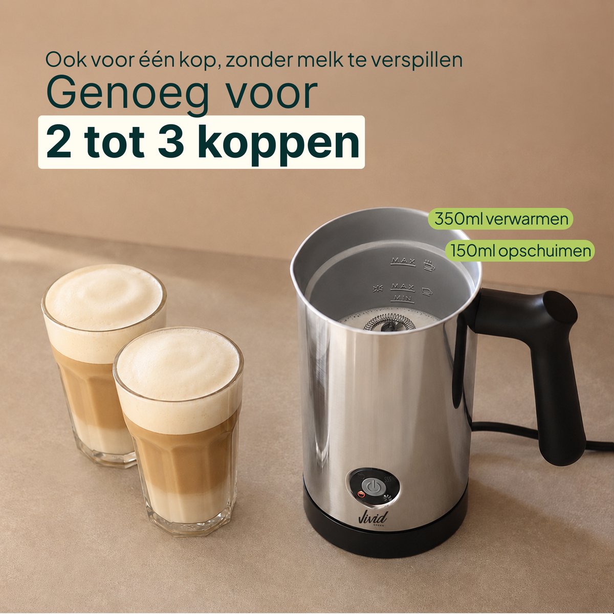 Vivid Green Luxe Milchaufschäumer - 350 ml