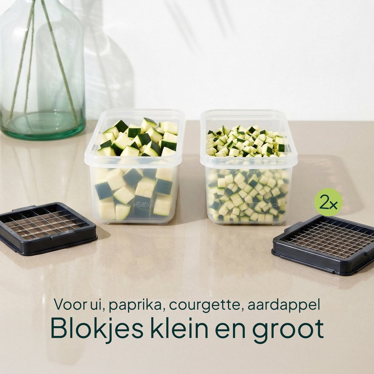 Vivid Green Gemüseschneider und Meal-Prep-Behälter Multifunktional