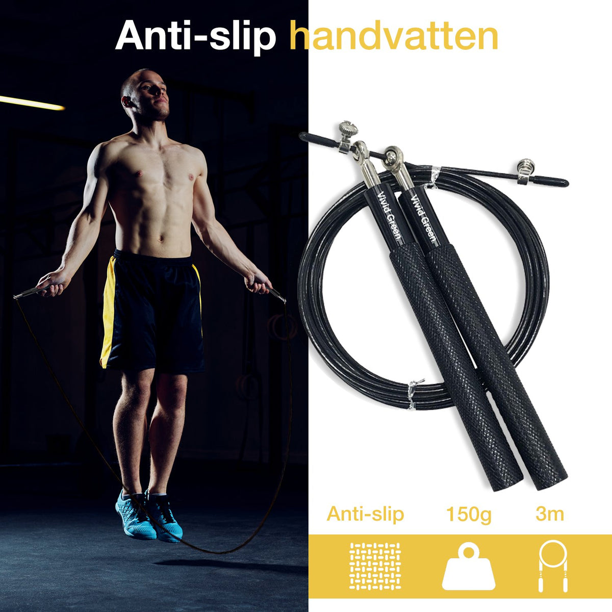 Vivid Green Professionelles Sport-Springseil mit Zähler