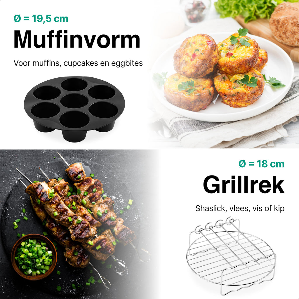 Vivid Green Heißluftfritteusen-Zubehör, 8-teiliges Set