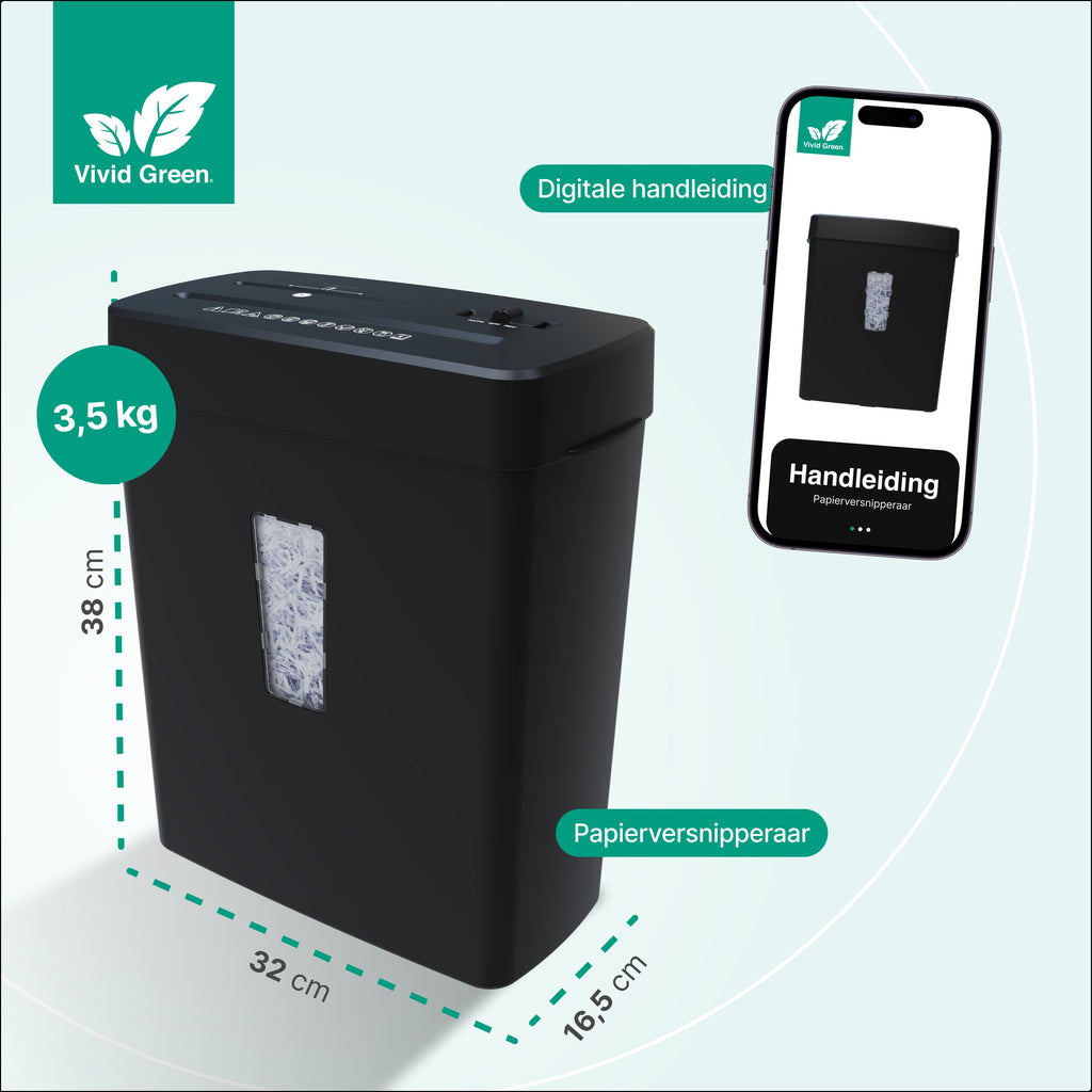 Vivid Green Aktenvernichter 13L - Schwarz