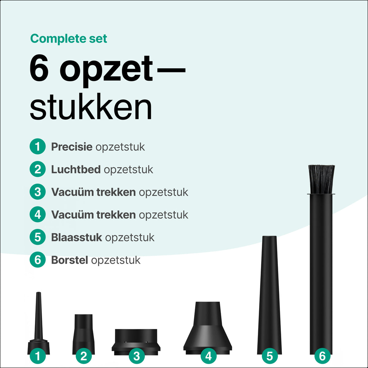 Vivid Green Druckluftspray - 50.000 U/min - Kabellos und wiederaufladbar - Schwarz