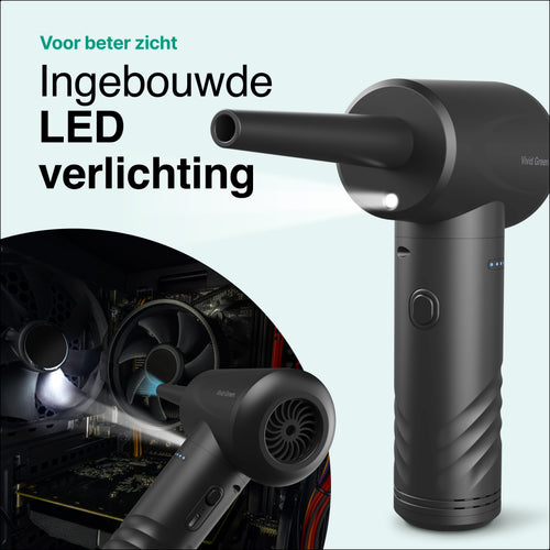 Vivid Green Druckluftspray - 50.000 U/min - Kabellos und wiederaufladbar - Schwarz