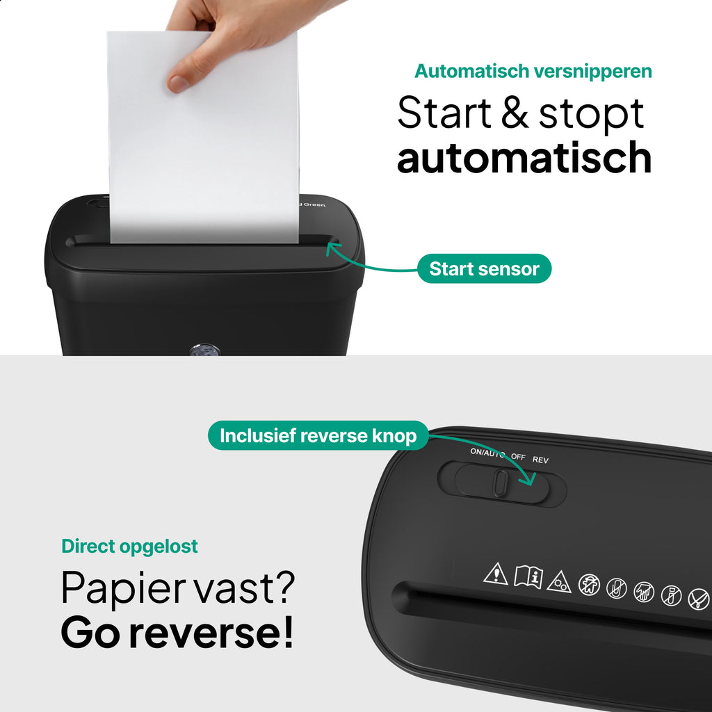 Vivid Green Aktenvernichter 8L - Schwarz