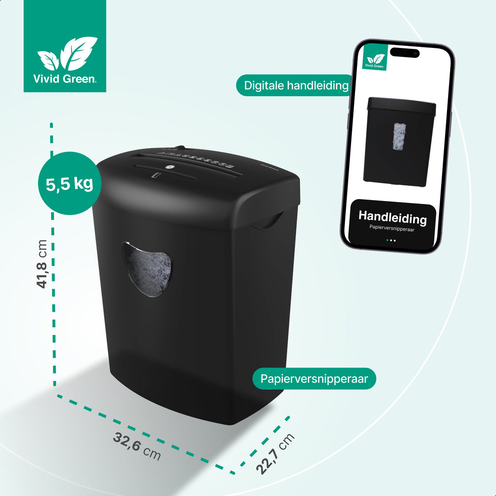 Vivid Green Aktenvernichter 21L - Schwarz