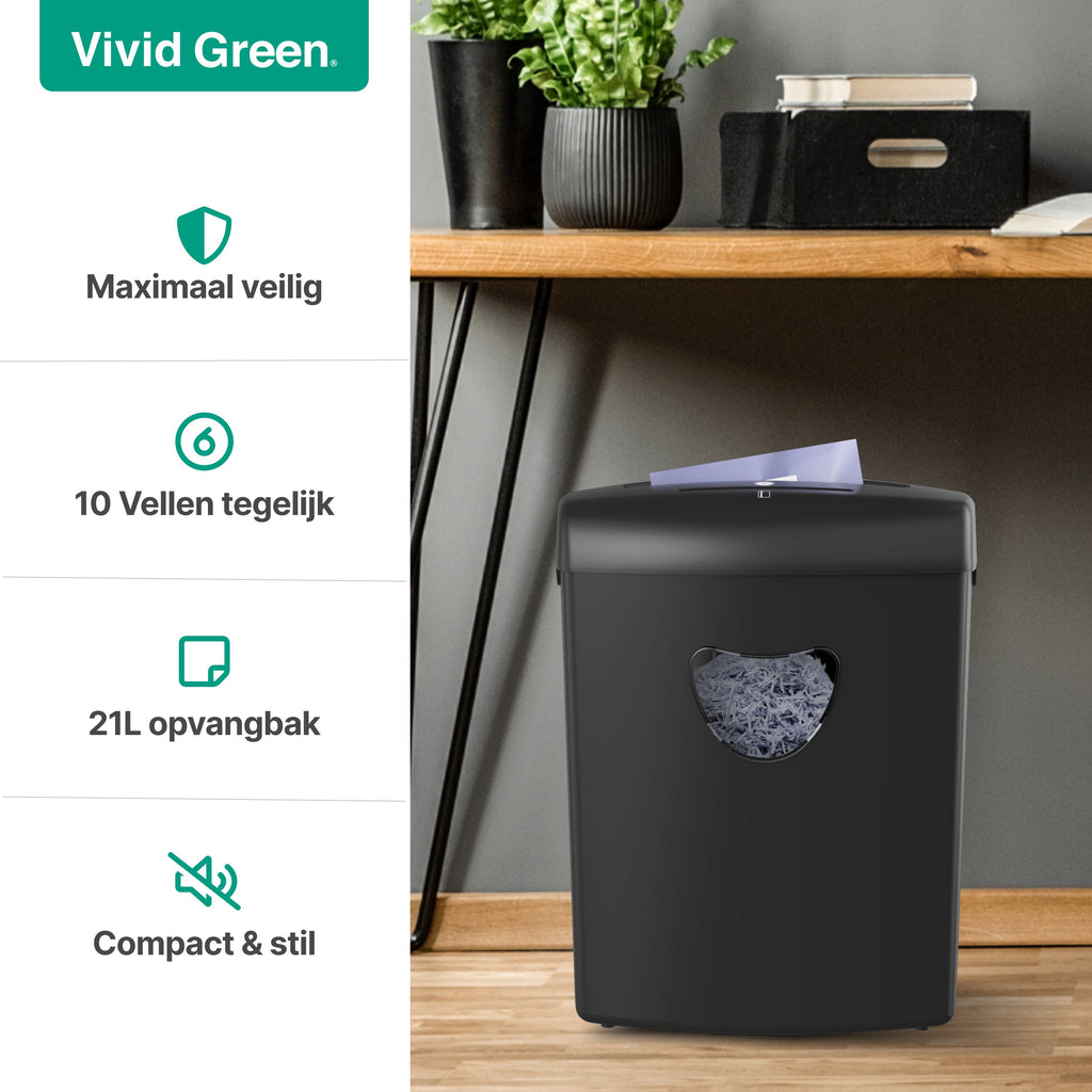 Vivid Green Aktenvernichter 21L - Schwarz