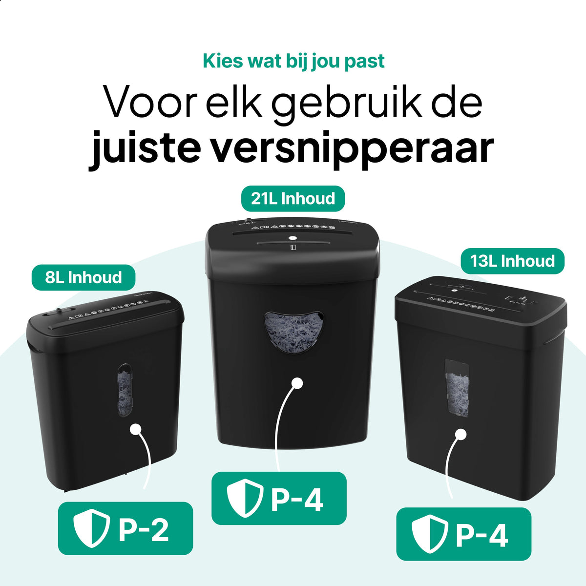 Vivid Green Aktenvernichter 21L - Schwarz