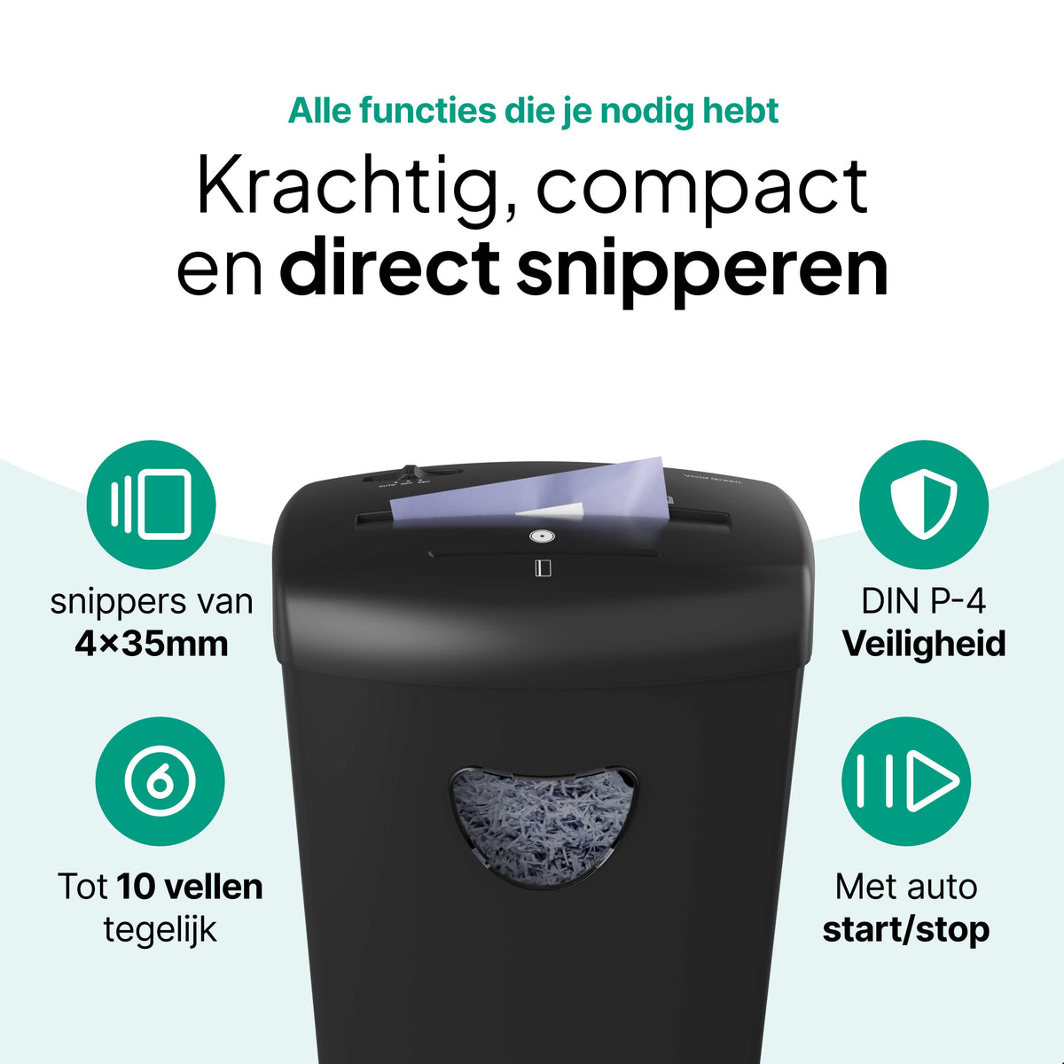 Vivid Green Aktenvernichter 21L - Schwarz