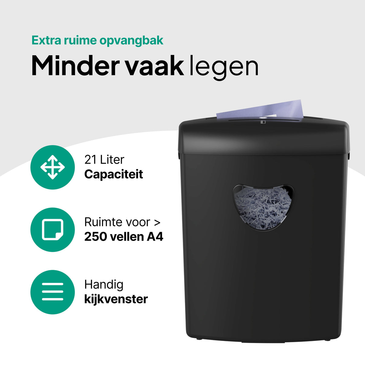 Vivid Green Aktenvernichter 21L - Schwarz