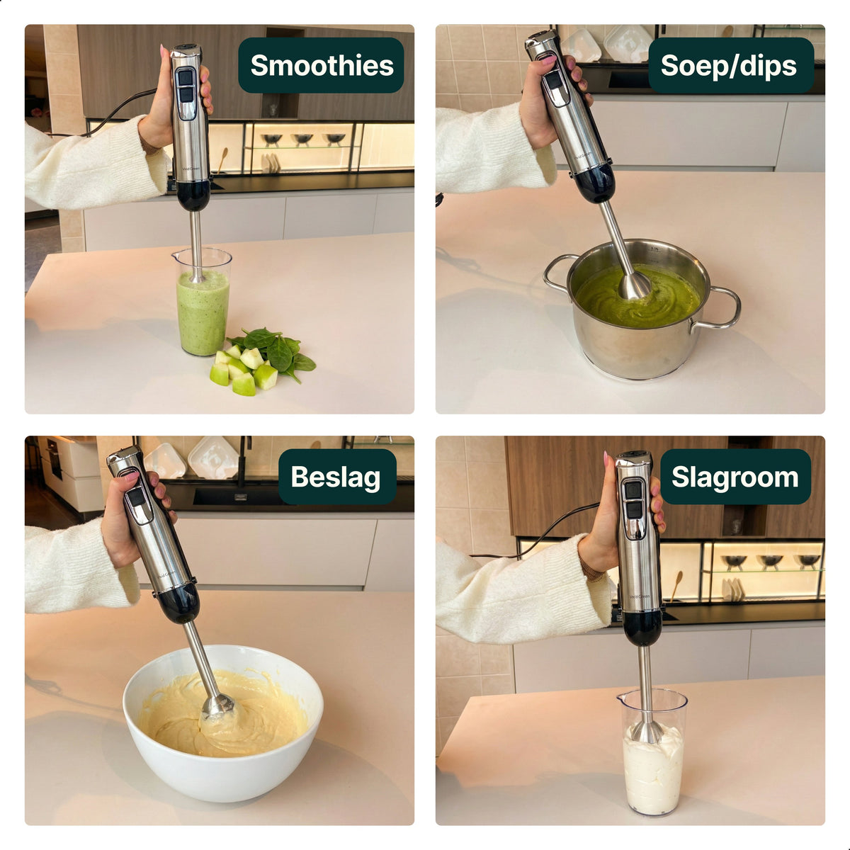Vivid Green Stabmixer mit Messbecher