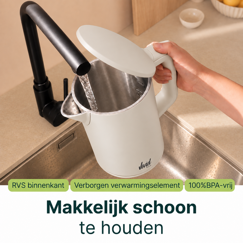 Vivid Green 2200W Wasserkocher - Creme