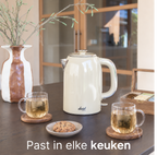 Vivid Green Luxus-Wasserkocher Retro-Design - Creme