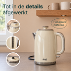 Vivid Green Luxus-Wasserkocher Retro-Design - Creme