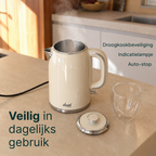 Vivid Green Luxus-Wasserkocher Retro-Design - Creme