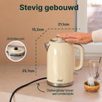 Vivid Green Luxus-Wasserkocher Retro-Design - Creme