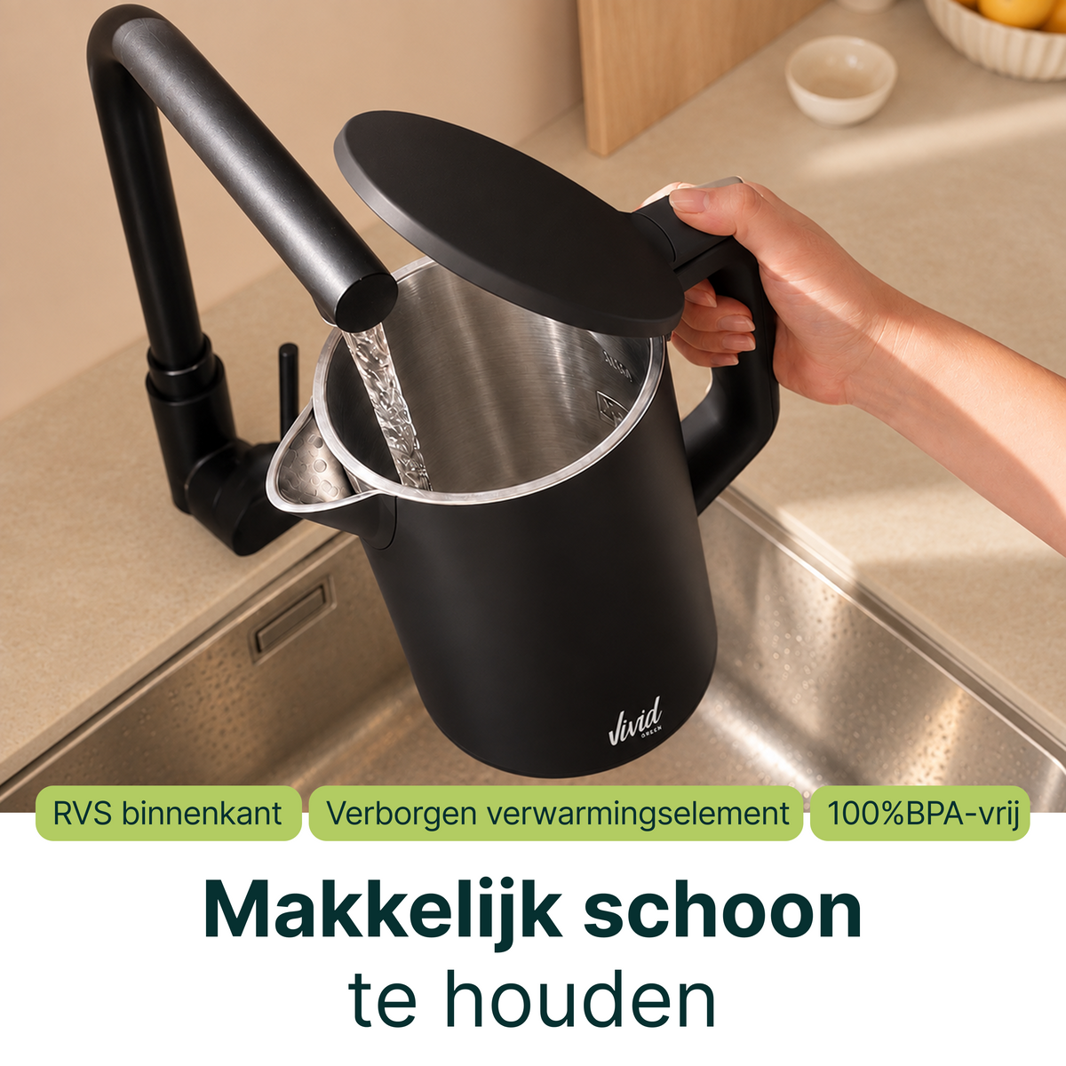 Vivid Green 2200W Wasserkocher - Schwarz