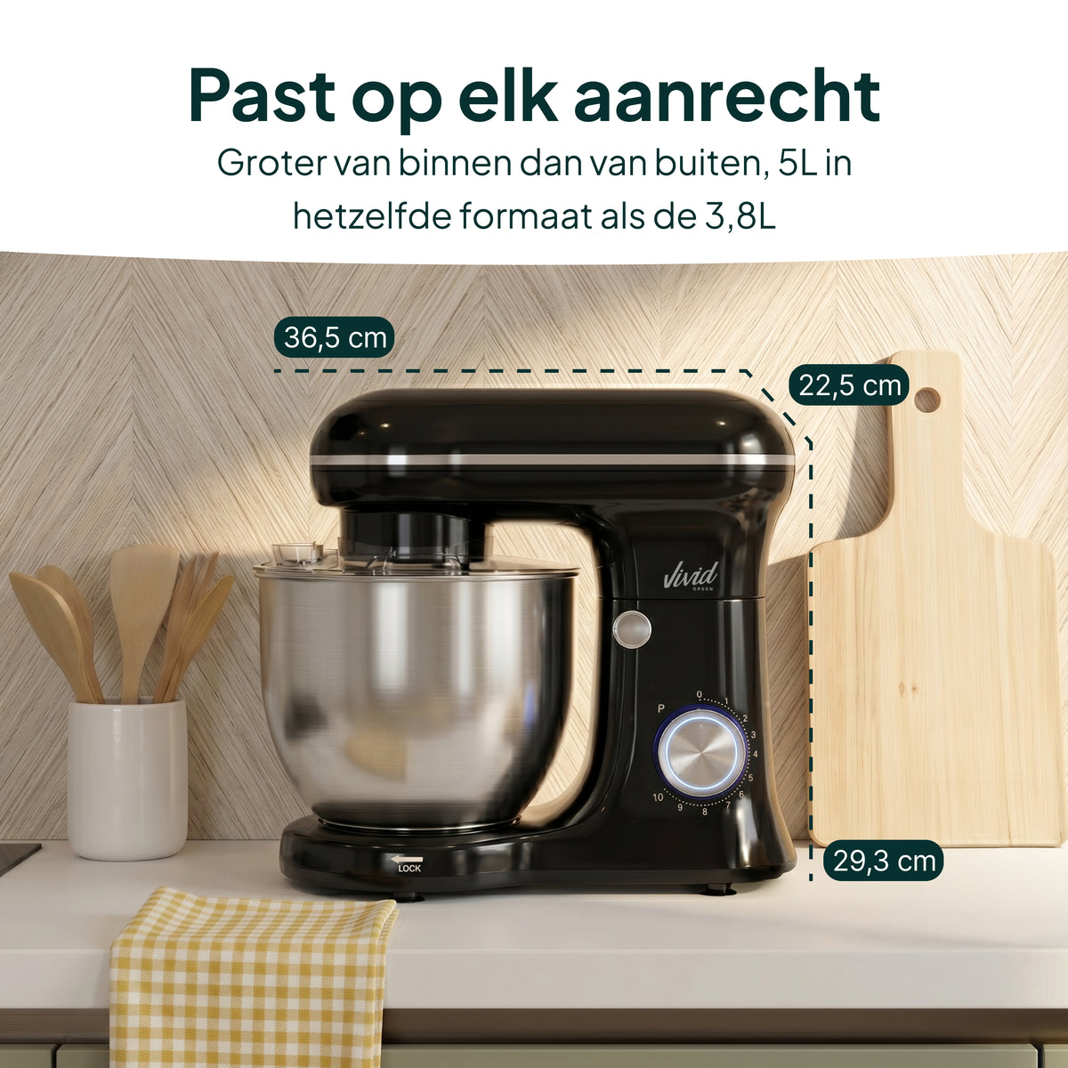 Vivid Green Küchenmaschine 1500W 5L Rührschüssel