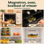Vivid Green Meal-Prep-Behälter aus Glas, 6 Stück