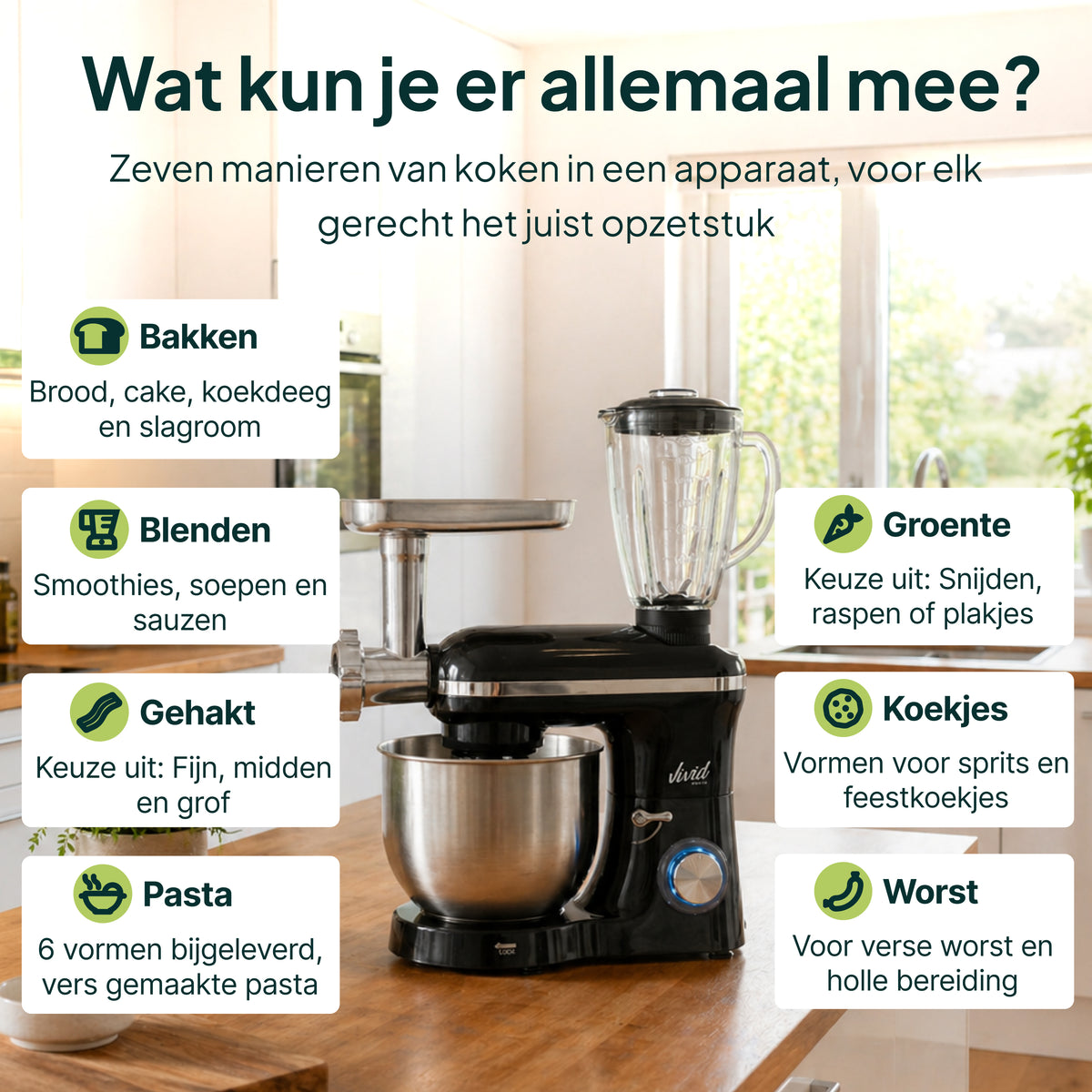 Vivid Green Multifunktionale Küchenmaschine