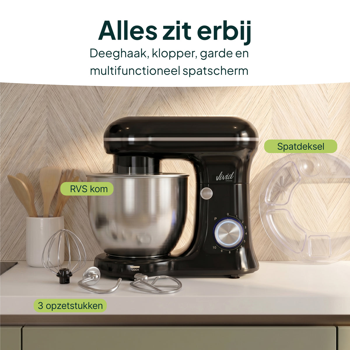Vivid Green Küchenmaschine 1500W 5L Rührschüssel