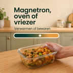 Vivid Green Meal-Prep-Behälter aus Glas, 6 Stück