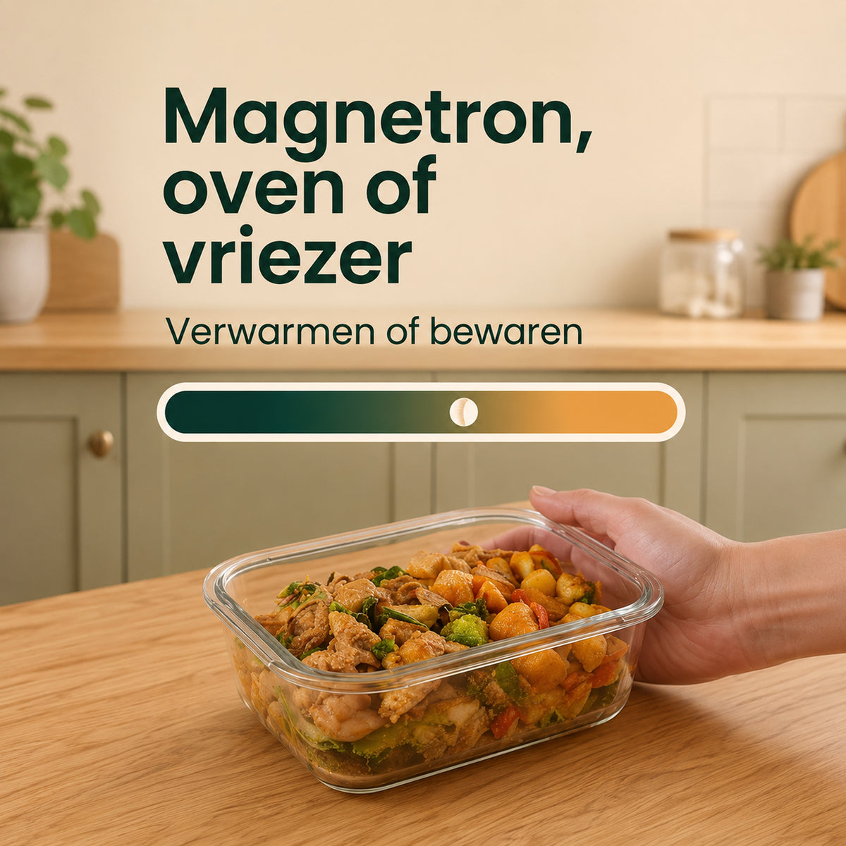 Vivid Green Meal-Prep-Behälter aus Glas, 6 Stück
