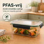 Vivid Green Meal-Prep-Behälter aus Glas, 6 Stück