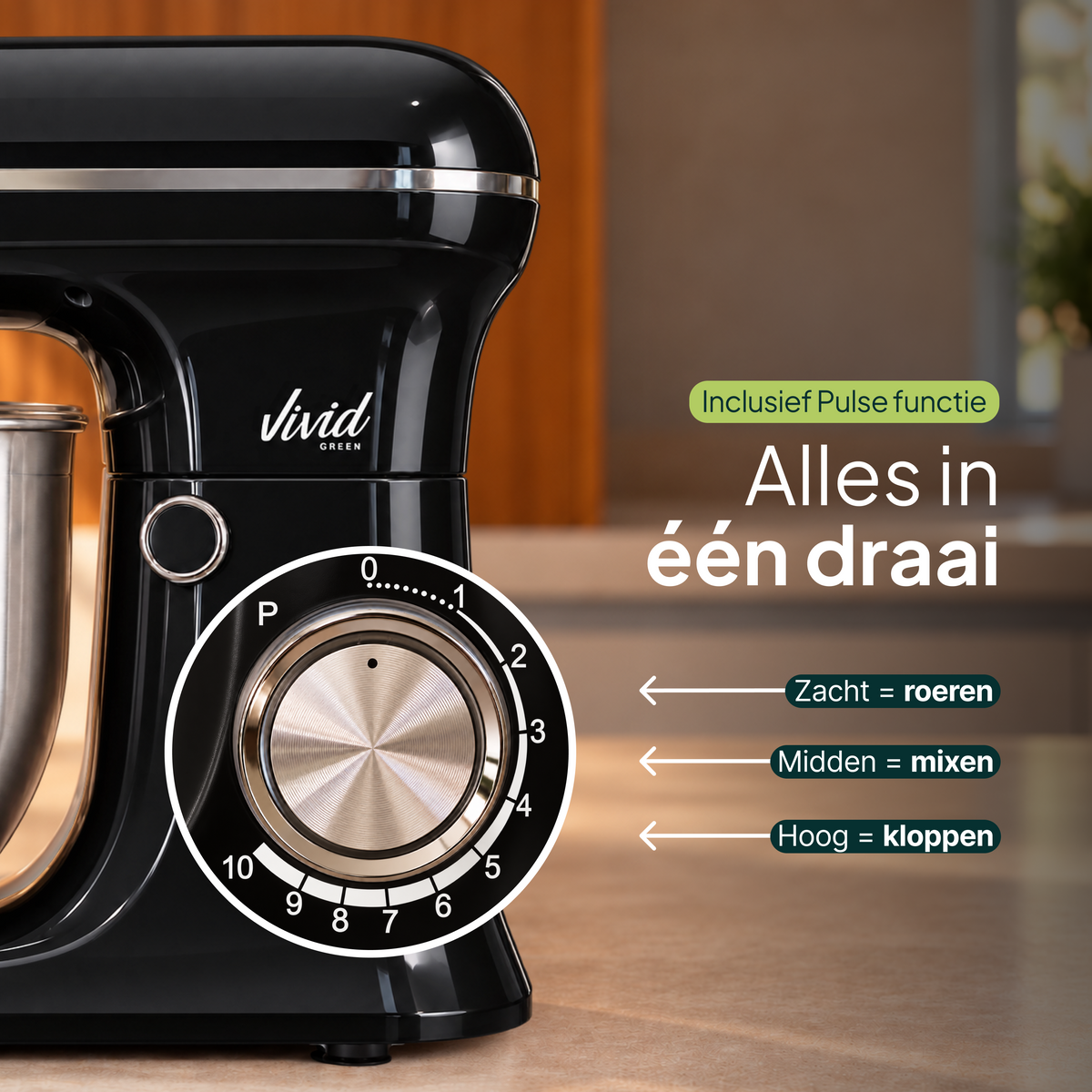 Vivid Green Keukenmachine 1500W 5L Mengkom