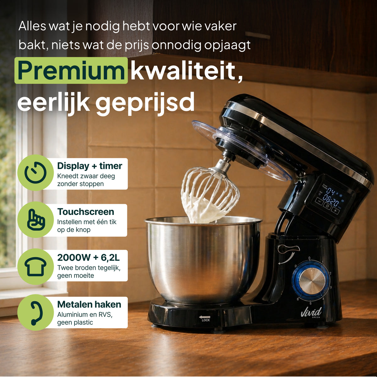 Vivid Green Küchenmaschine mit Display