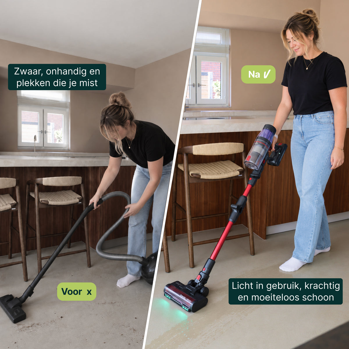 Vivid Green Akku-Staubsauger mit Wischfunktion