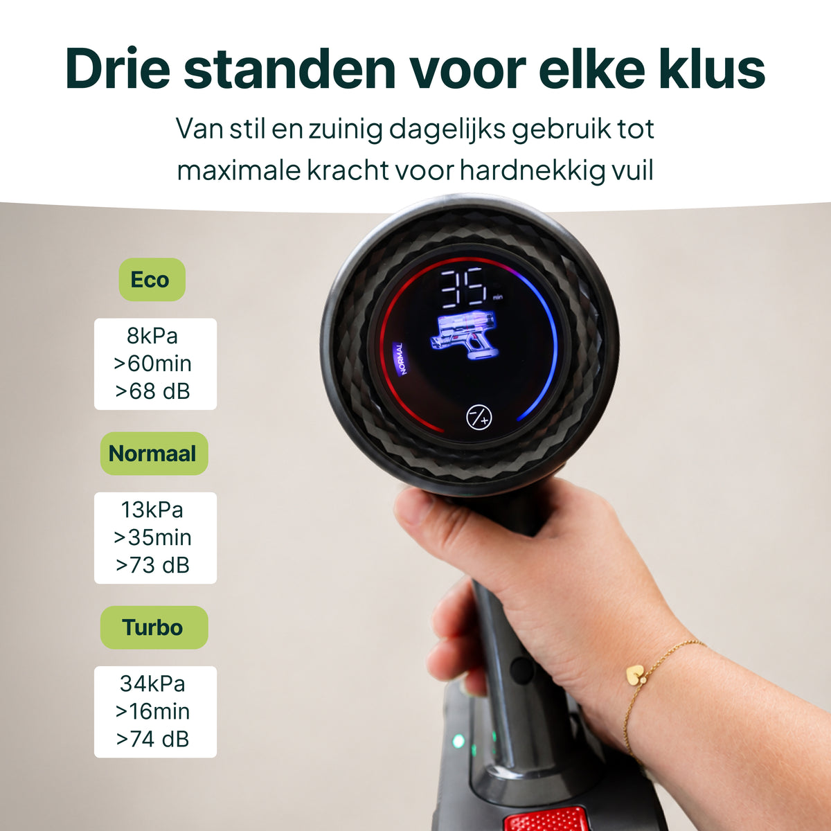 Vivid Green Akku-Staubsauger mit Wischfunktion