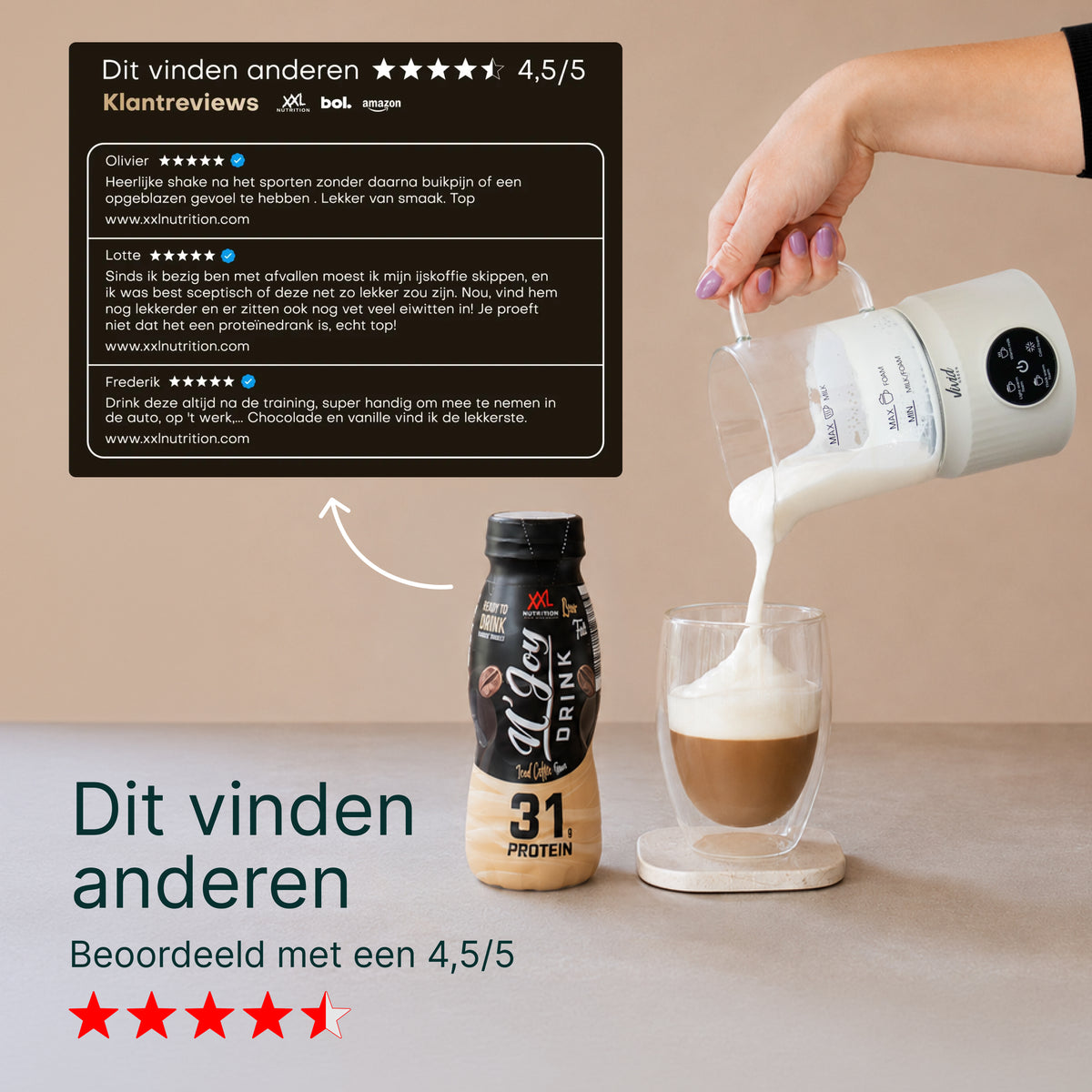 Proticcino - Milchaufschäumer + 6er-Pack