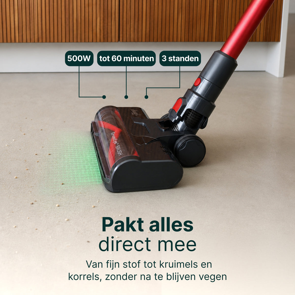 Vivid Green Akku-Staubsauger mit Wischfunktion