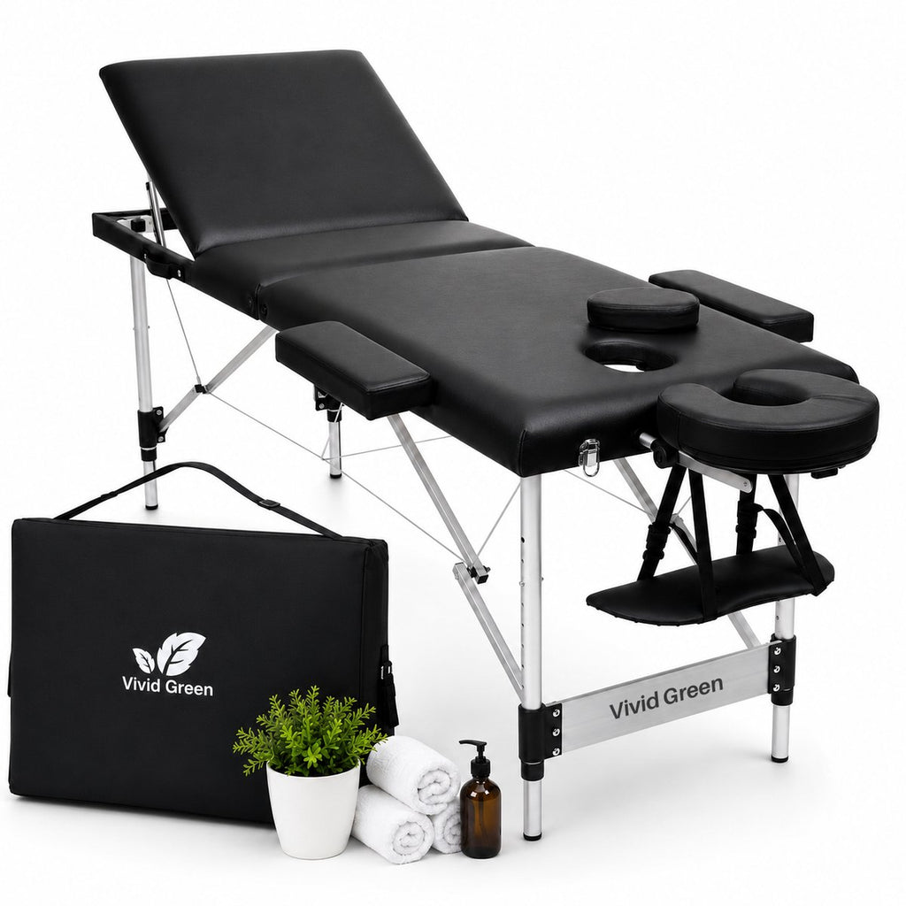 Vivid Green Massageliege 3 Zonen - Klappbar - 8 Höhenverstellungen